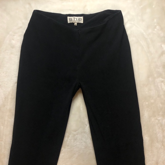 She by Sheri Bodell Vintage Black Front Zip Pants Size 4 - Picture 2 of 10